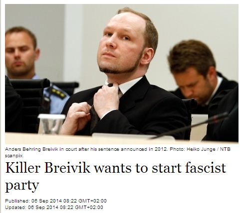Anders Breivik launches Norweigan Nazi Party