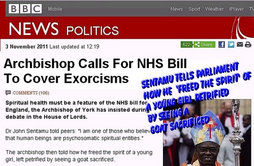 John Sentamu Archbishop of York Calls for
                        Exorcism on the NHS