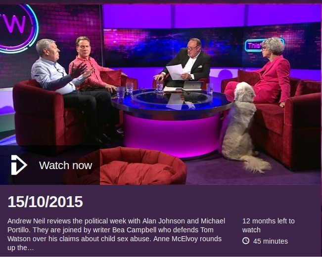 Beatrix Campbell, Michael Portillo on Andrew Neill show This Week