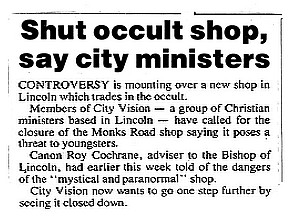 Report in Lincoln Echo 7th Dec 1990