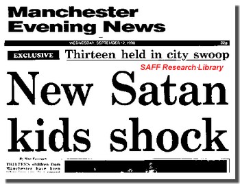 Manchester Evening News 12 Sept 1990 New Satan Kids Shcok