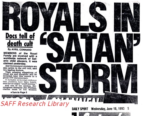Ebryonic Westminster VIP paedo scare began in early 1990s attached to the Satanic Ritual Abuse Myth
