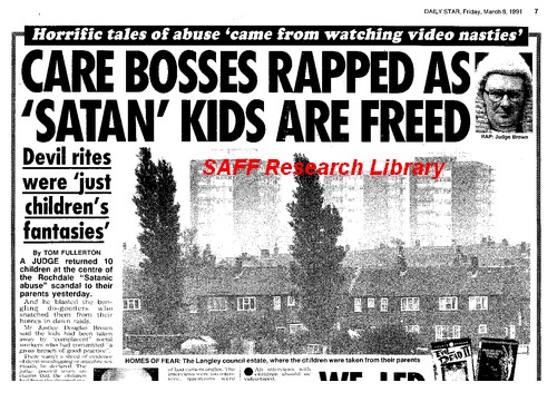 Daily Star 8 March 1991 Satan Kids are freed