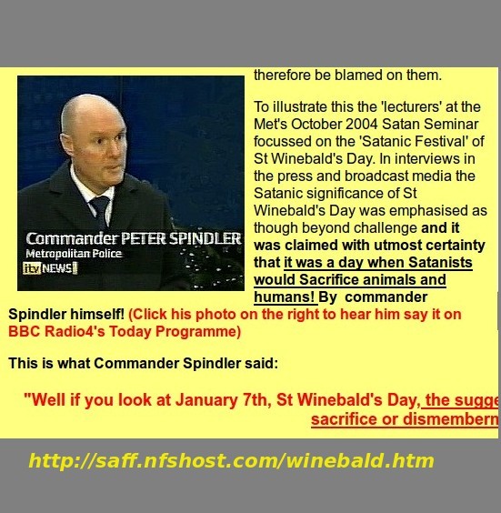 Peter Spindler warning the public of human sacrifice on Winebald's Day